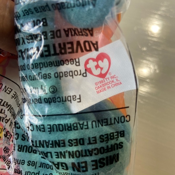 RETIRED & RARE TY TEENIE BEANIE. (IGGY THE IGUANA) Sealed In Original Pac - Picture 3 of 5